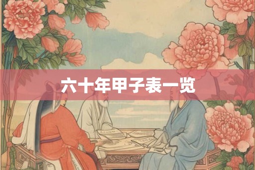 六十年甲子表一览