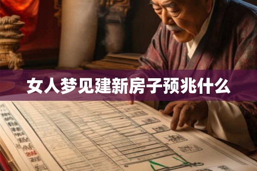 女人梦见建新房子预兆什么