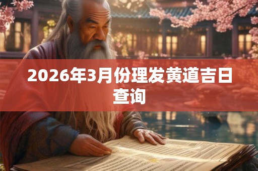 2026年3月份理发黄道吉日查询