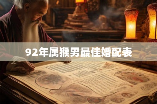 92年属猴男最佳婚配表