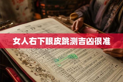 女人右下眼皮跳测吉凶很准
