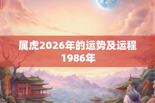 属虎2026年的运势及运程1986年 属虎2026年的运势及运程1986年