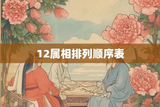 12属相排列顺序表
