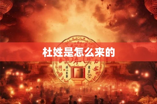 杜姓是怎么来的