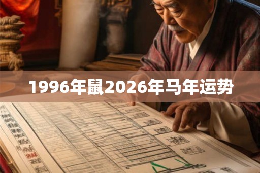 1996年鼠2026年马年运势