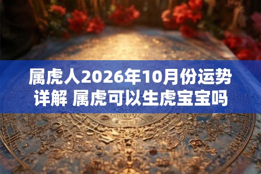 属虎人2026年10月份运势详解 属虎可以生虎宝宝吗 属虎人2026年10月份运势详解 属虎可以生虎宝宝吗