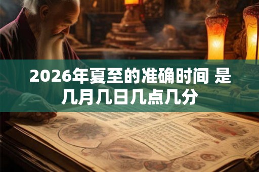 2026年夏至的准确时间 是几月几日几点几分