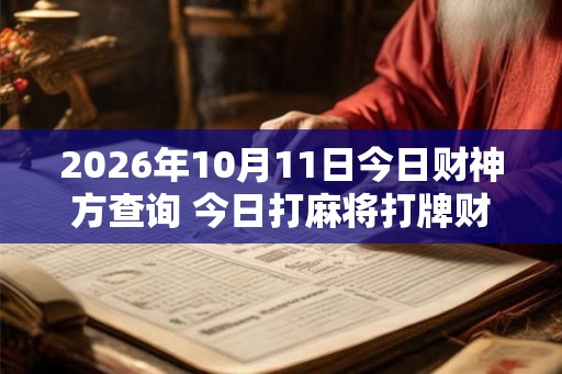 2026年10月11日今日财神方查询 今日打麻将打牌财神方位