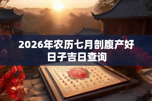 2026年农历七月剖腹产好日子吉日查询