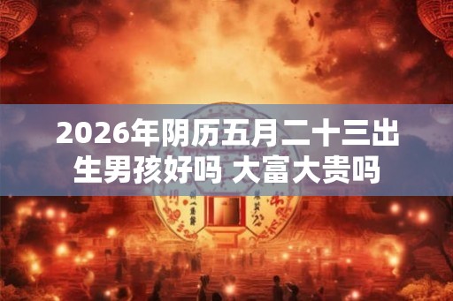 2026年阴历五月二十三出生男孩好吗 大富大贵吗 2026年阴历五月二十三出生男孩好吗 大富大贵吗