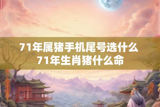 71年属猪手机尾号选什么 71年生肖猪什么命 71年属猪手机尾号选什么 71年生肖猪什么命