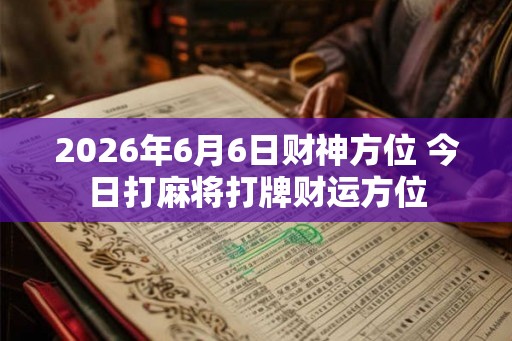 2026年6月6日财神方位 今日打麻将打牌财运方位 2026年6月6日财神方位 今日打麻将打牌财运方位