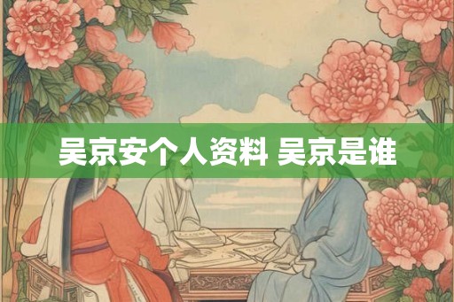吴京安个人资料 吴京是谁