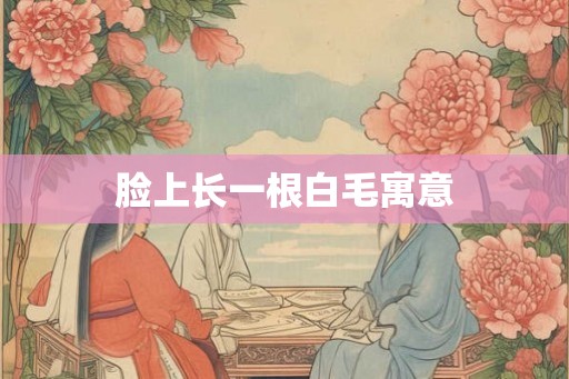 脸上长一根白毛寓意 脸上长一根白毛寓意