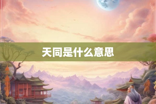 天同是什么意思