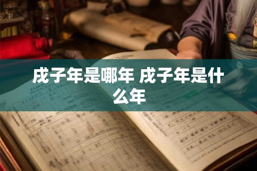 戌子年是哪年 戌子年是什么年