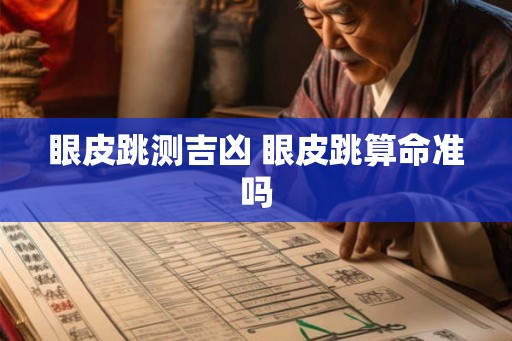 眼皮跳测吉凶 眼皮跳算命准吗