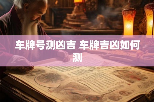 车牌号测凶吉 车牌吉凶如何测