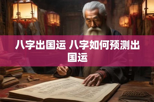八字出国运 八字如何预测出国运