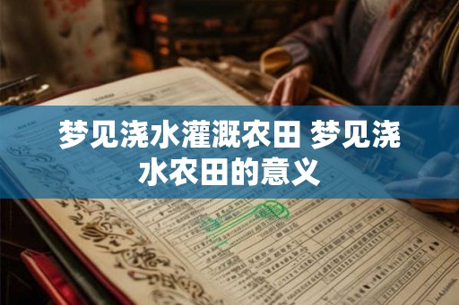 梦见浇水灌溉农田 梦见浇水农田的意义