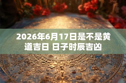 2026年6月17日是不是黄道吉日 日子时辰吉凶