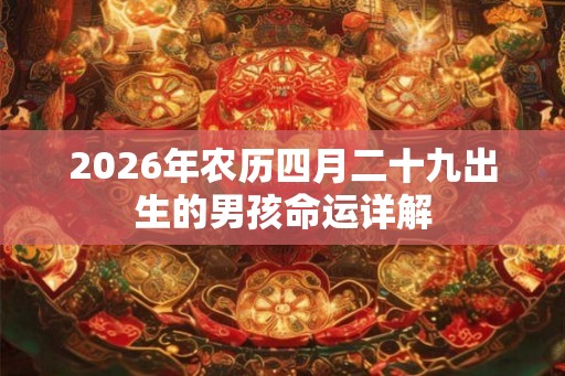 2026年农历四月二十九出生的男孩命运详解