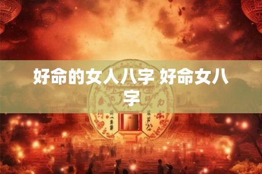 好命的女人八字 好命女八字