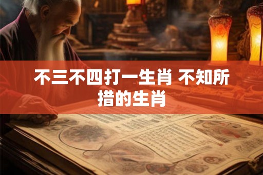 不三不四打一生肖 不知所措的生肖