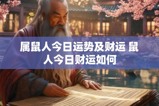 属鼠人今日运势及财运 鼠人今日财运如何