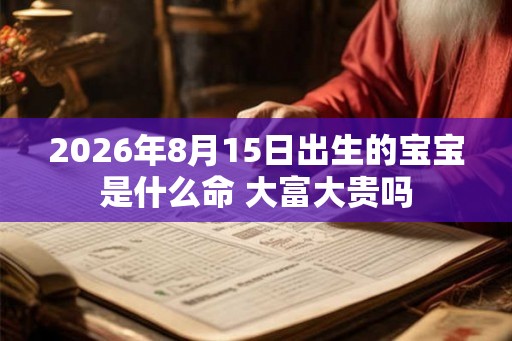 2026年8月15日出生的宝宝是什么命 大富大贵吗