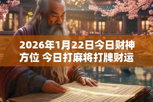 2026年1月22日今日财神方位 今日打麻将打牌财运方位