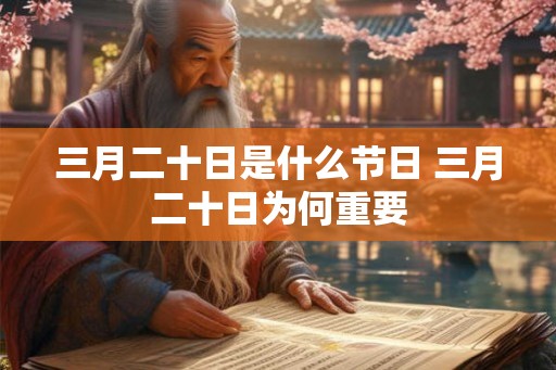 三月二十日是什么节日 三月二十日为何重要