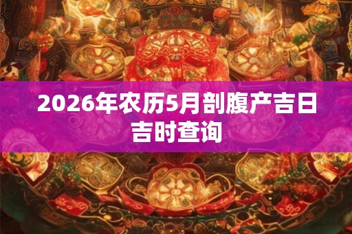 2026年农历5月剖腹产吉日吉时查询 2026年农历5月剖腹产吉日吉时查询
