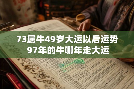 73属牛49岁大运以后运势 97年的牛哪年走大运