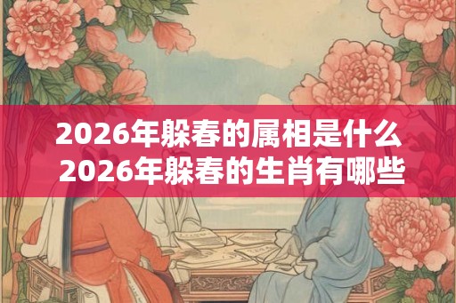2026年躲春的属相是什么 2026年躲春的生肖有哪些