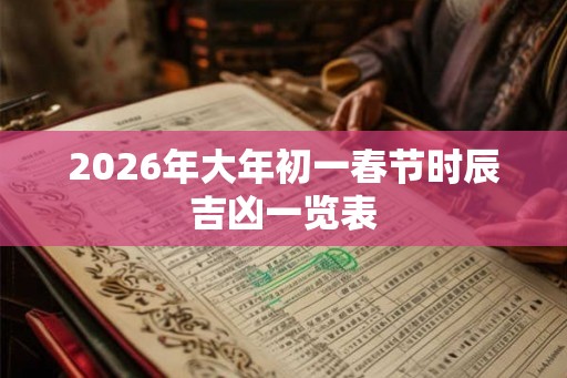 2026年大年初一春节时辰吉凶一览表