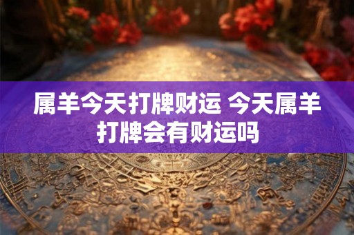 属羊今天打牌财运 今天属羊打牌会有财运吗