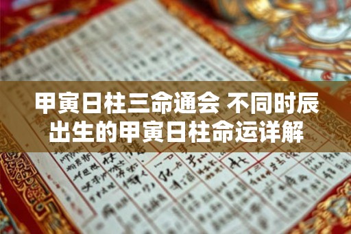 甲寅日柱三命通会 不同时辰出生的甲寅日柱命运详解