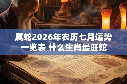 属蛇2026年农历七月运势一览表 什么生肖最旺蛇 属蛇2026年农历七月运势一览表 什么生肖最旺蛇