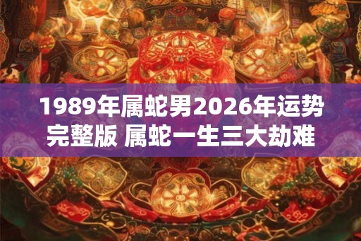 1989年属蛇男2026年运势完整版 属蛇一生三大劫难 1989年属蛇男2026年运势完整版 属蛇一生三大劫难