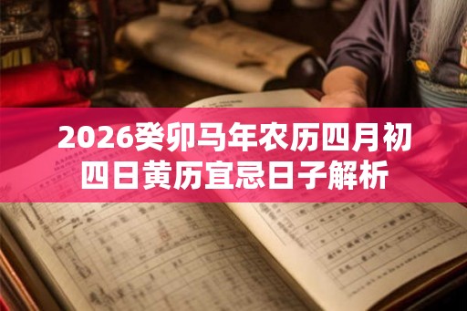 2026癸卯马年农历四月初四日黄历宜忌日子解析