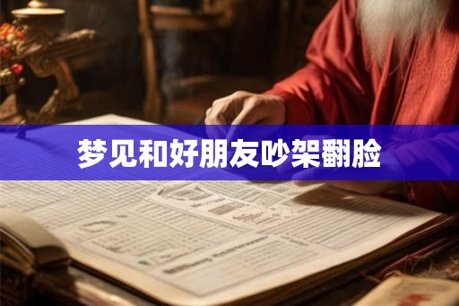梦见和好朋友吵架翻脸 梦见和好朋友吵架翻脸