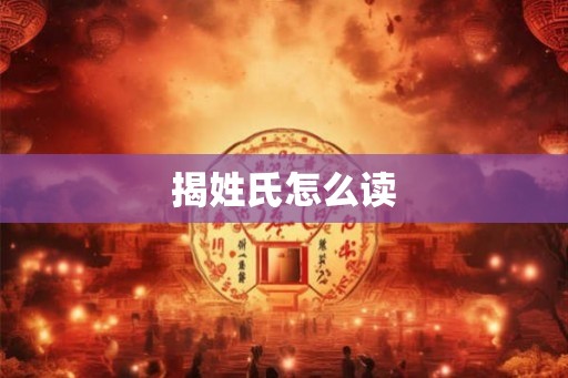 揭姓氏怎么读