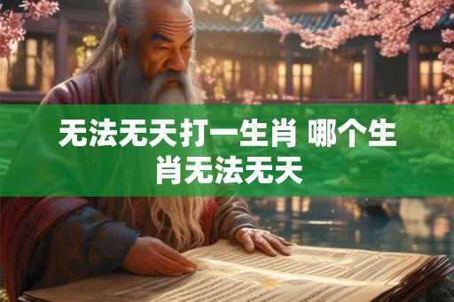 无法无天打一生肖 哪个生肖无法无天
