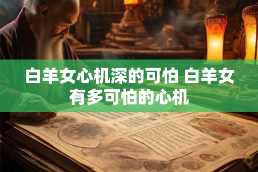 白羊女心机深的可怕 白羊女有多可怕的心机