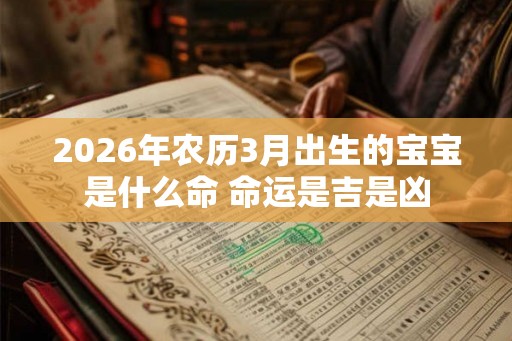 2026年农历3月出生的宝宝是什么命 命运是吉是凶 2026年农历3月出生的宝宝是什么命 命运是吉是凶