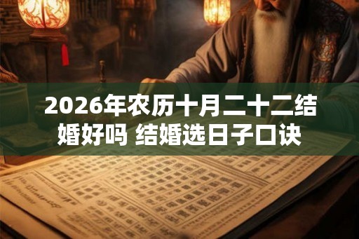 2026年农历十月二十二结婚好吗 结婚选日子口诀