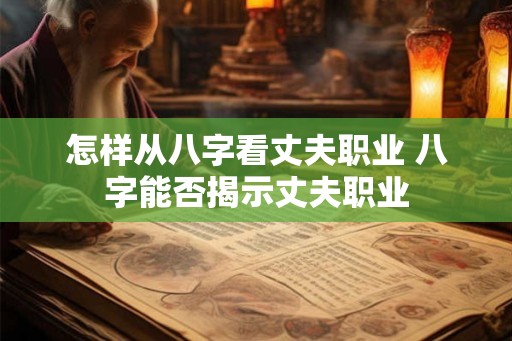 怎样从八字看丈夫职业 八字能否揭示丈夫职业