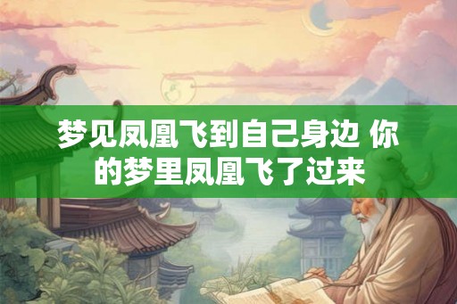 梦见凤凰飞到自己身边 你的梦里凤凰飞了过来