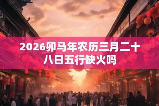 2026卯马年农历三月二十八日五行缺火吗